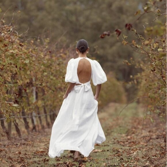 DISSH Aisle Linen Backless Long Dress, Size 4 - New, Never Worn - Picture 1 of 8